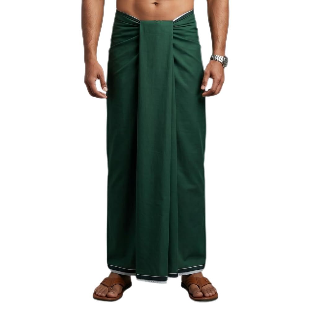 gouri collections Men's Cotton Lungi | Soft Breathable Wrap Around Lungi | Comfortable Daily & Home Wear for Men-picture-36