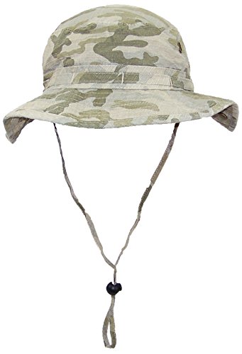 Mega Cap Mg Camouflage Ripstop Floppy/Bucket Summer Hat W/Snap Up Sides & Chin Strap - Desert Camo Large #TOP1