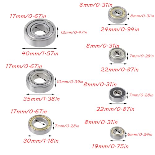 Image of Antrader 44Pcs Carbon Steel Ball Bearings 698Z608Z608RS628Z6903Z6003Z6203Z | Boxed Storage,Deep Groove Ball Micro Bearings, Various Models,Rubber Seal /Metal Shield