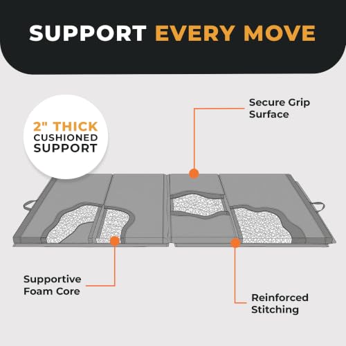 Image of BalanceFrom 2 inch Thick Tri-Fold Folding Exercise Mat with Carrying Handles for MMA, Gymnastics and Home Gym Protective Flooring