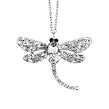 Bling Dragonfly Car Mirror Hanging Accessories, Crystal Diamond Car Interior Ornament Pendant for Women, Lucky Rear View Mirror Charm for Auto Decoration Present