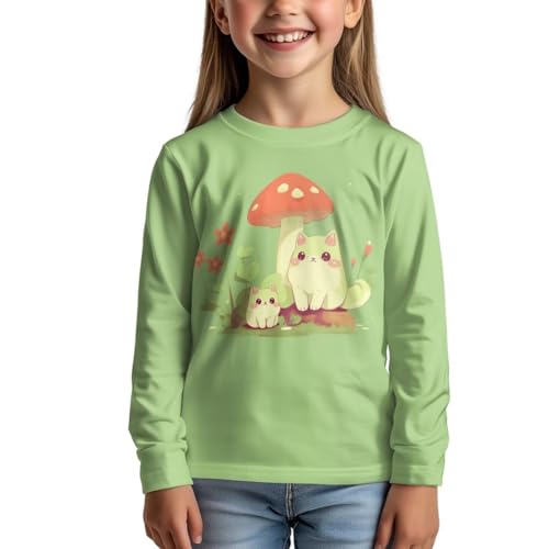 Image of Kids Long Sleeve Shirts for Girls 3-16 Year Old Cute Clothes for Teen Girls Casual Workout Tops
