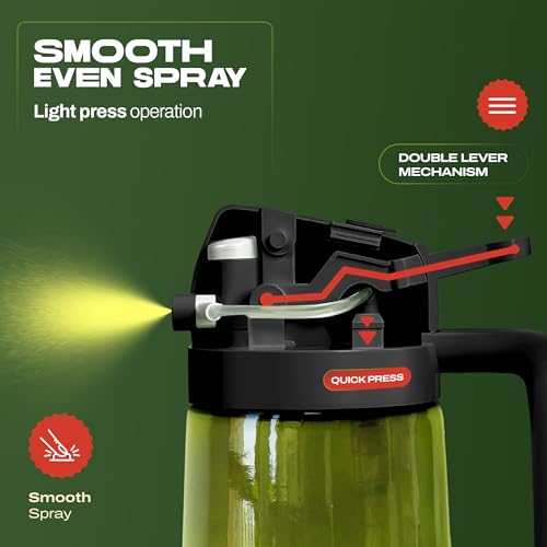 Image of PORTENTUM Dispenser Bottle, Spray Bottle for Cooking,Sprayer for Air Fryer, and Vinegar Pourer and sprayer bottle, Kitchen Bottle | 500ml (Style B)