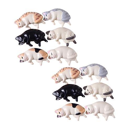Ipetboom 12 Piezas Titular De La Pluma Campana Soportes Para Palillos Figura De Gato En Miniatura Estante De La Pluma De Manicura Portalápices Para Escritorio Afortunado Titulares Resina