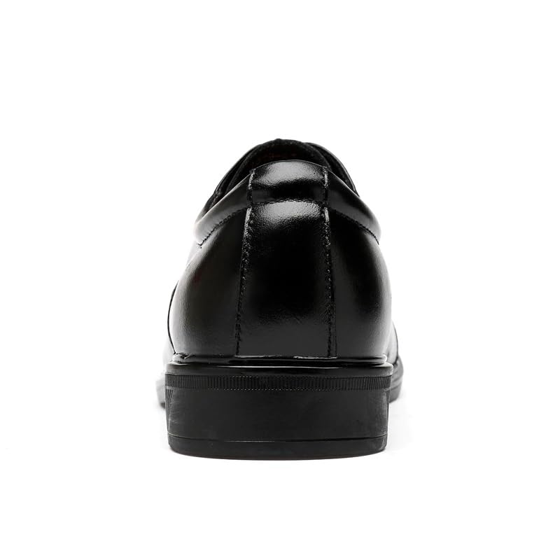 Dress Shoes for Men Lace Up Round Toe Genuine Leather Cap Toe Derby Shoes Block Heel Anti-Slip Non Slip Resistant Low Top Party3