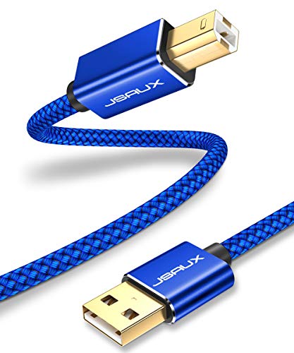 JSAUX Cable Imprimante USB [2M] Câble USB A vers USB B Imprimante Câble Type B pour imprimante HP, Canon, Dell, Epson, Lexmark, Pixma, Xerox, Brother, Samsung, Hero etc-Bleu