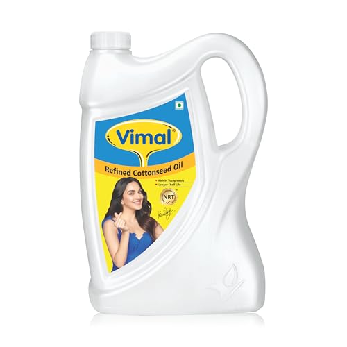 Image of Vimal Cottonseed Oil: Healthy Kapasiya Tel, Refined Cooking Oil for Balanced Diet | Pure Cottonseed Oil, High Smoke Point (5L)