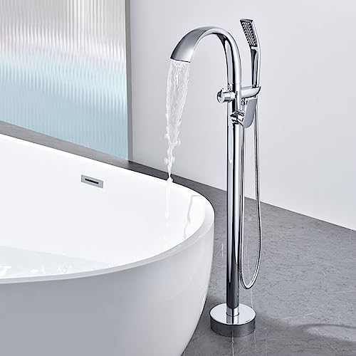 Mitigeur de bain sur pied design cascade gris HLTYGWX