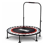 FEERKI Foldable Fitness Trampoline with Handle – 40” Mini Rebounder for Adults & Kids – Heavy Duty Steel Frame, 181kg Capacity, Quiet Bungee Cords – Indoor Cardio & Weight Loss Workout