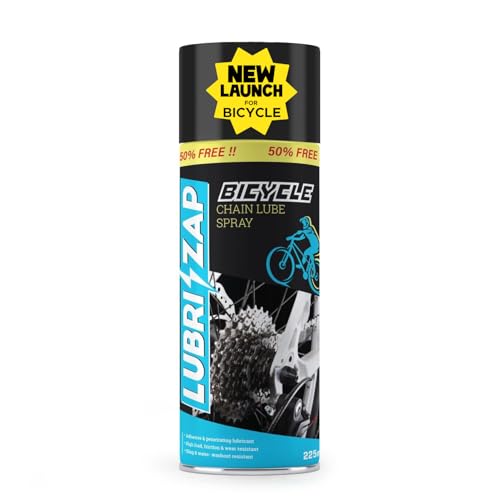 Image of Shadow Securitronics Lubrizap Bicycle Chain Wear Lube Spray | High Performance of Grease Cleaning | Ingredients is Friendly to Our Environment for All Bicycle, Cycle Accessories (225 Ml)