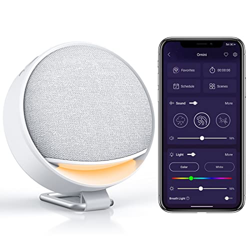 Portable White Noise Smart Sound Machines With Light 300 Non Looping Sounds Hotmoon Omini Sleep Machine Adjustable Brightness Noise Canceling For Sleep Aid, Office Privacy, & Meditation, Registry Gift #TOP5