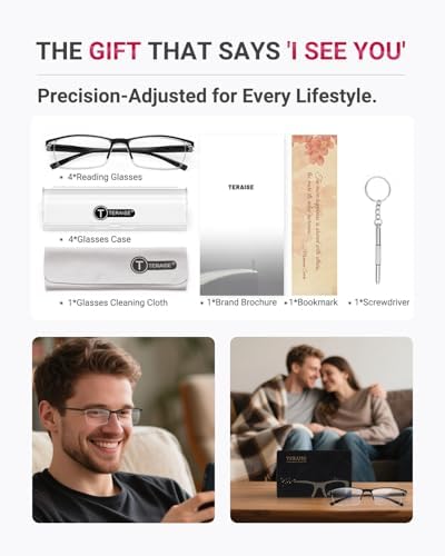 4PCSFashion Anti-blue light Reading Glasses Quality Readers for Men Women(1.75X) — view 7