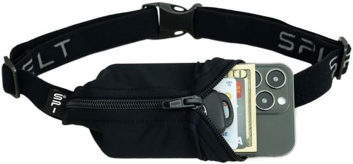 SPIbelt Running Belt - Black with Pink Zipper, 24" Through 47"