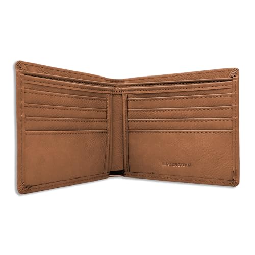 LaserGram Faux Leather Bi-Fold Wallet, Rhinoceros, Personalized Engraving Included (Dark Brown)3