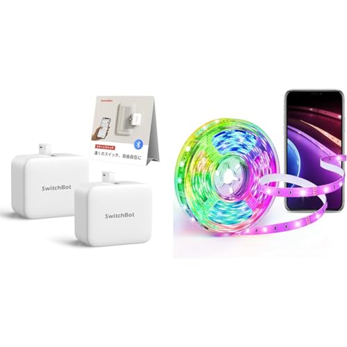yZbgzSwitchBot {bg XCb` X}[gXCb` ^C}[ Alexa Google Home Siri IFTTT SmartThings Ή zCg 2 + yCompatible with AlexaFzLED e[v