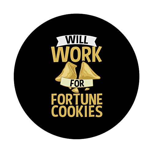 Fortune Cookie Chinese Funny Quotes Sayings Recipe PopSockets Swappable PopGrip, Black - Image 3