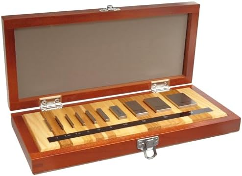 Mitutoyo 516-101-26, Steel Micrometer Inspection Gage Block Set, Metric, ASME Grade AS-1, 10 Blocks