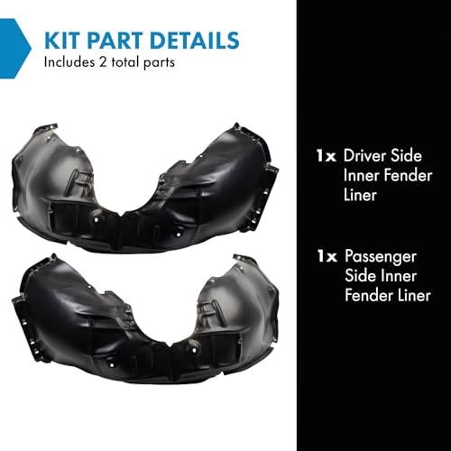 Image of TRQ Inner Fender Liner Set Compatible with 2016-2017 Chevrolet Cruze GM1248269 GM1249269