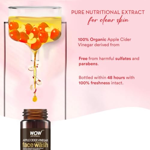 WOW Skin Science Apple Cider Vinegar Foaming Face Wash - No Parabens, Sulphate & Silicones (with built-in brush) - Image 3