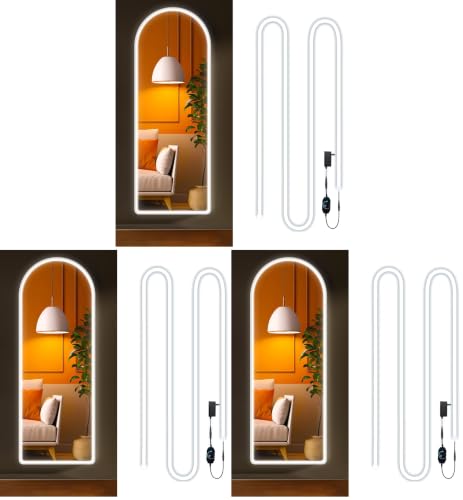 Image of Vanity Lights for Mirror, Hollywood Style Makeup Lights with Dimmer and Power Supply, Waterproof, 16.ft /5M 600 White LEDs Makeup Vanity for Bathroom (Mirror Not Included) (Pack of 3)