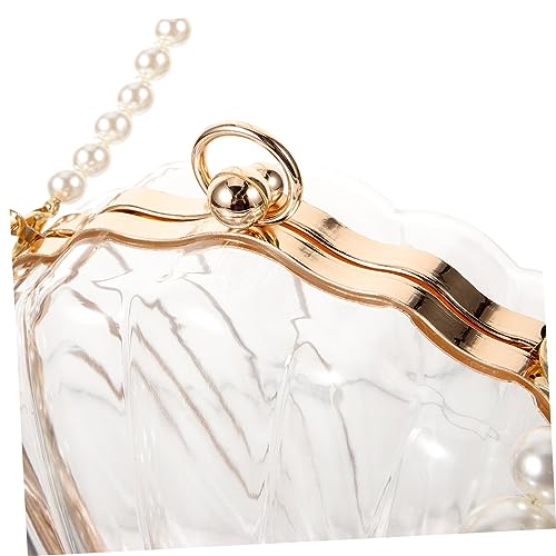 Sac à main perles tendance femme : sac bandoulière acrylique transparent de soirée