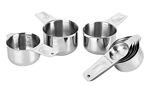 Dotinghux 8 Pcs Stainless Steel Measuring Cups Set, Kitchen Measuring Cup For Cooking And Baking #TOP3