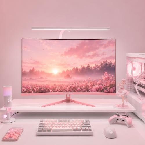 Image of Raywego 27 Inch Pink Curved Gaming Monitor, QHD 1440P 180Hz, 1500R | 1ms MPRT, 3000:1 contrast, HDR, FreeSync, eye care, HDMI /DP, VESA 75x75, 3-side borderless design.
