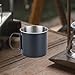 Camping Cup Camping Mug Portable 304Stainless Steel with Folding Handles Coffee Mug for Outdoor Travelling Backpacking Picnic, Black 250ml