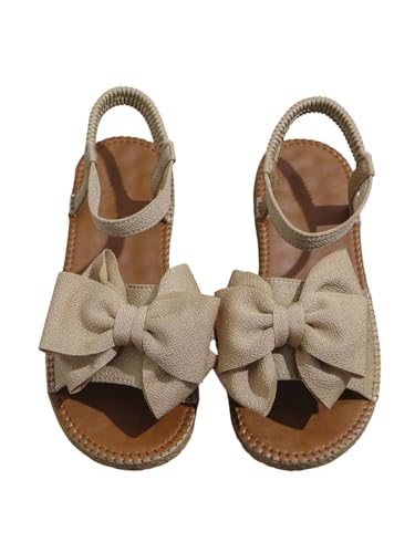 Image of GORGLITTER Women's Bow Flat Sandals 2026 Dressy Cute Ankle Strap Slides | Summer Shoes for Women 2026, Slip On Open Toe Flats, Slingback Slides, Vacation Dress Sandals