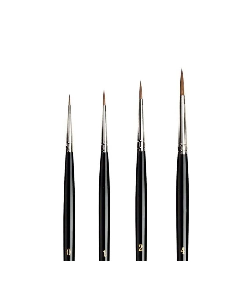 Da Vinci Maestro Serie 10 Tobolsky-Kolinsky Set di 4 spazzole per capelli di martora Misura 0 .1 .2 .4