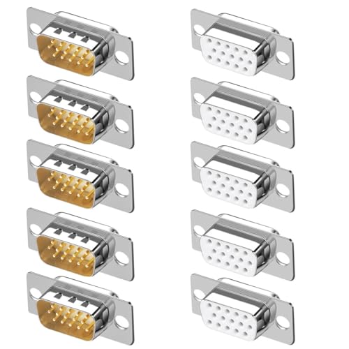 10 conectores VGA macho y hembra chapados en oro miniatura 1