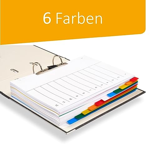 perfect line Plastic File dividers A4, Folder dividers for Lever Arch Files 12-piece, Set of 5, PP Synthetic, Made in Germany - Image 4