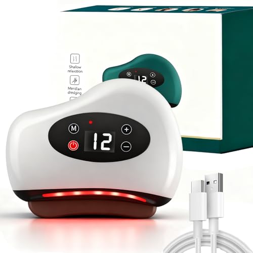 Foot Scraper, 3-in-1 Foot Massager, Red Light Heated Muscle Scraper, Foot Roller Massage Electric Heated Gua Sha Device, Plantar Fasciitis Massager Fascia Tool for Feet Calves Neck, Shoulders & Back