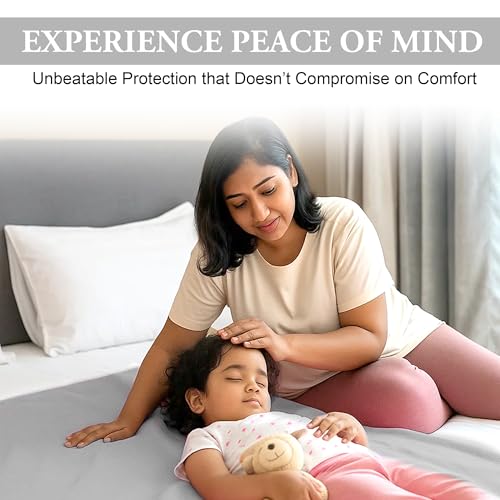 Image of GLUN Quick Dry Absorbent Baby Bed Sheet for Mattress Protector, Pack of 1 Baby Gray Bed Sheet, Size 70x100cm, Waterproof, Quick Drying Material, Anti-Itching Cloth