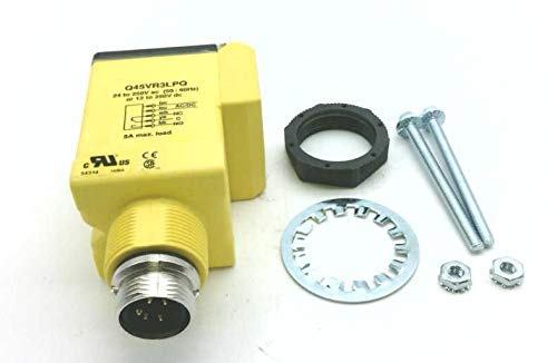BANNER ENGINEERING Q45VR3LPQ (54314), 0.15 TO 6 M RANGE, 12-250V DC / 24-250VAC INPUT, 5 PIN MINI INTEGRAL QUICK-DISCONNECT CONNECT, IP67, PHOTOELECTRIC SENSOR, POLARIZED RETRO, SPDT ELECTROMECHANICAL