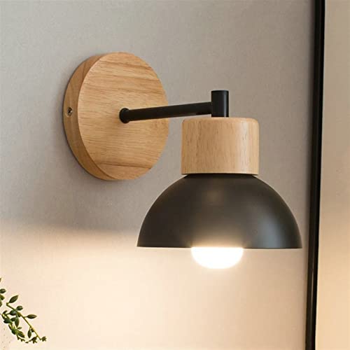 PZ LV Aplique de Pared Moderno, Moderno DIRIGIÓ Lámpara de Pared Madera Creativa iluminación Accesorio balcón Escalera escono (Black)