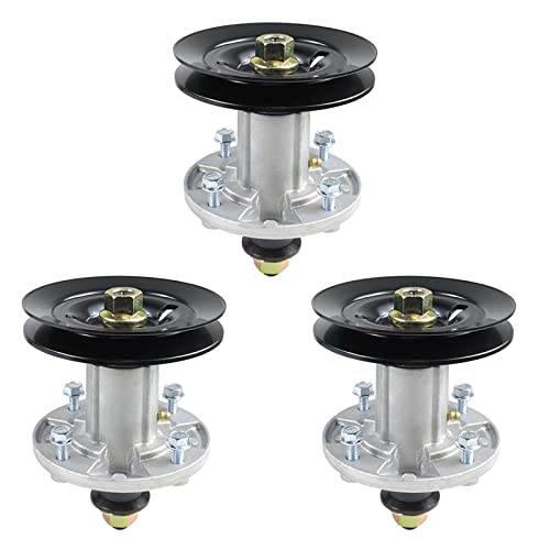 Poseagle 3 Pack Gy21098 Spindle Assembly With Gx22616 Pulley Gx20072 V-Belt Replaces John Deere Gy20454, Gy20962, Gy21098, Gx22616 #TOP7