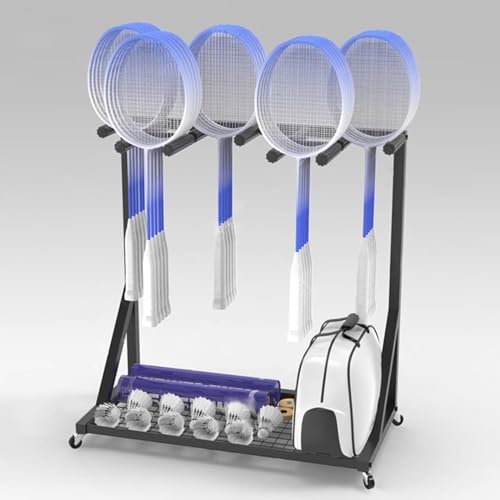 Support de rangement mobile pour raquettes grande capacité gain de place