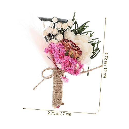 Boutonniere de flor seca para boda elegante Ciieeo miniatura 2