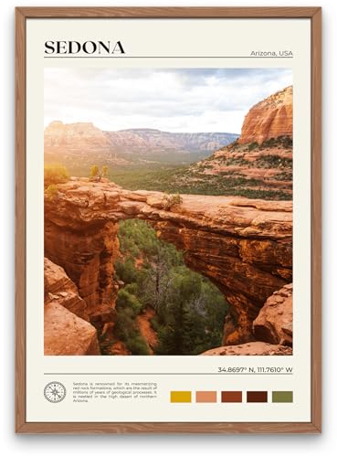StudioUBILA Sedona Wall Art Poster, Decorative Cityscape Landscape Art Prints, Home Decor Wall Art Print for Bedroom Living Room Kitchen Decorations, Unframed