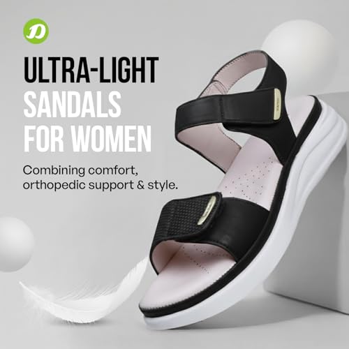 Image of DOCTOR EXTRA SOFT Women's Ultra Lightweight Sandals with Memory Foam Cushion|Stylish & Comfortable|Casual & Non-Slip|Diabetic & Orthopedic Flip Flops with Adjustable Strap Ladies & Girls New-D-610