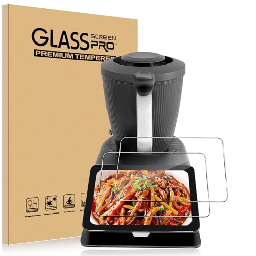 ELYCO Displayschutz Kompatibel mit Vorwerk Thermomix TM7 für Panzerglas 2 Stück 9H Härte Schutzglas Schutzfolie Anti-Kratzen Anti-Fingerprint Displayschutzfolie Zubehör für TM7 Ultra-Transparent