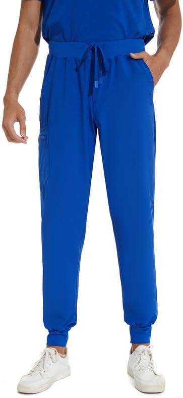 Scrub Pants for Men - Slim Jogger Pants with 5 Pockets, Yoga Waistband, Anti-Wrinkle Scrubs for Men Cozy Scrubs