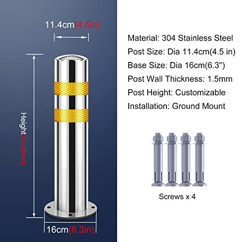 Heavy Duty Traffic Delineator Posts Safety Cone 20 24 28 31 35 40 47 inch, commercial Security Post Barrier for Driveway/ Sidewalks/ parking, include complete kits (Dia 11.4cm(4.5in) 70cm/27.5in) - Thumbnail 5