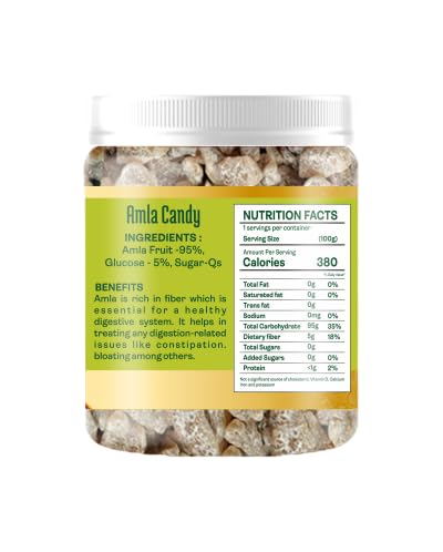Image of Vilaas Dried Amla Candy 200gm | Tangy Sweet Indian Gooseberry Candy | Ready to Eat Amla Snack & Mouth Freshener | Naturally Dried Amla Pieces