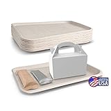 MT Products Cafeteria Food Tray White Rectangular Molded Fiber - Size of 12”x 16” (15 Pieces) Disposable Food Serving Trays Perfect for Schools and Restaurant - Made in The USA