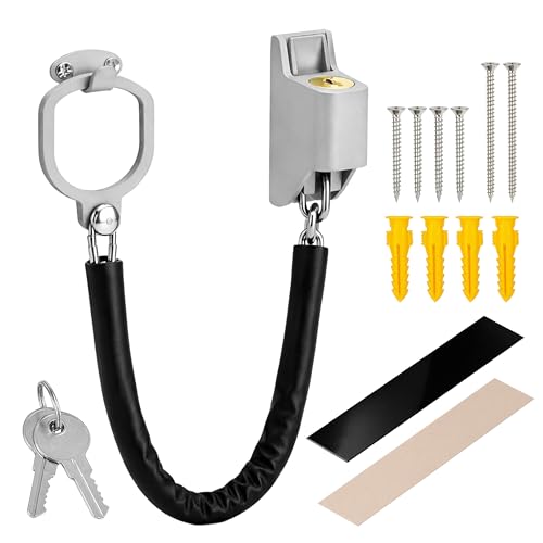 ONVAYA® Türkette | Türschloss Kette aus gehärtetem Stahl | Zuverlässiges Tür Kettenschloss als Einbruchschutz | Sicherheitskette für Türen | Premium Door Lock Chain mit Kunstleder-Schutz