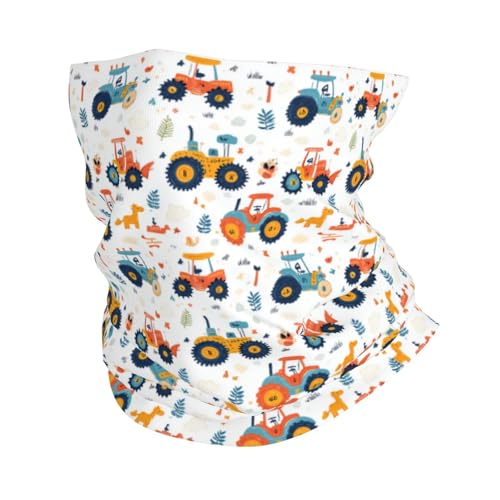 Novastar Polainas de cuello para hombres y mujeres, lindo estampado de tractor de dibujos animados, pasamontañas, máscara de media cara, bufanda para el cuello