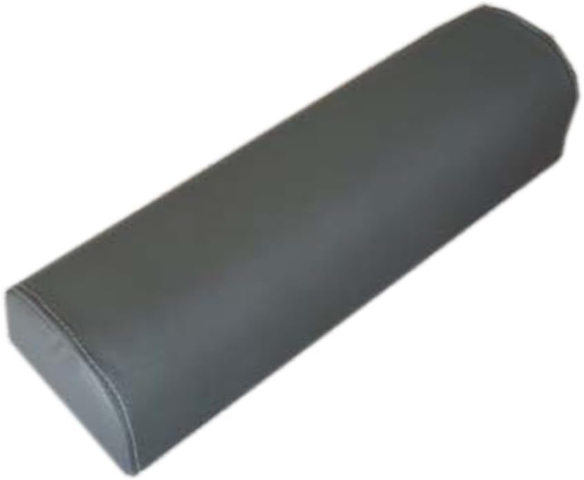 Semi Roll Pillow Massage Semi Round Pillow Cushion Leather Sponge Half Circle Bolster Neck Pillow for Feet, Knees Rest (Light Gray, 50×14×11cm/19.7"×5.51"×4.33")