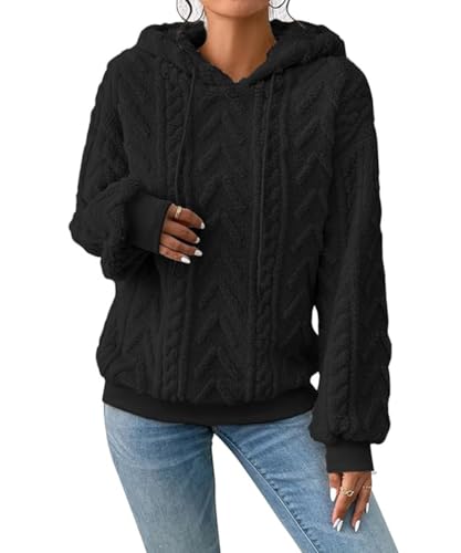 ABYOVRT Sweat à Capuche Femme Pull Polaire Casual Manches Longues Automne Hiver Chaud Sweat...